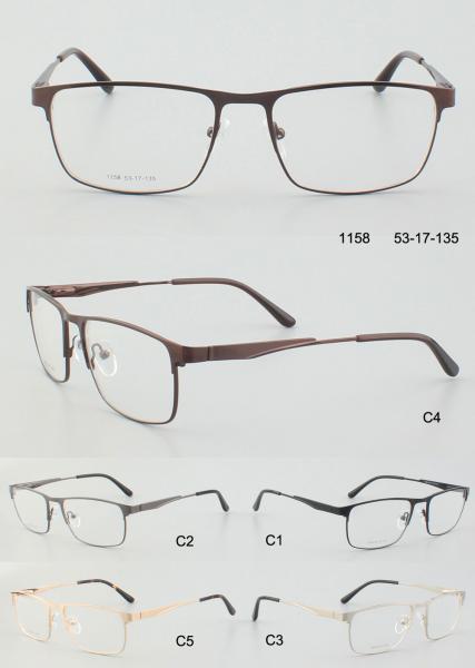 53 - 17 - 135 Retro Men Blue Light Metal Optical Frames