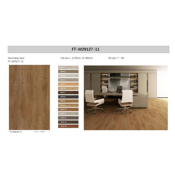 183x1220mm SPC Waterproof Vinyl Flooring Anti Slip Brown Oak Stone GKBM FT-W29127-11
