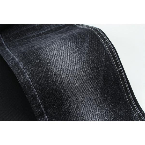 Black Black Cotton Polyester Rayon Spandex Denim Fabric For Jeans