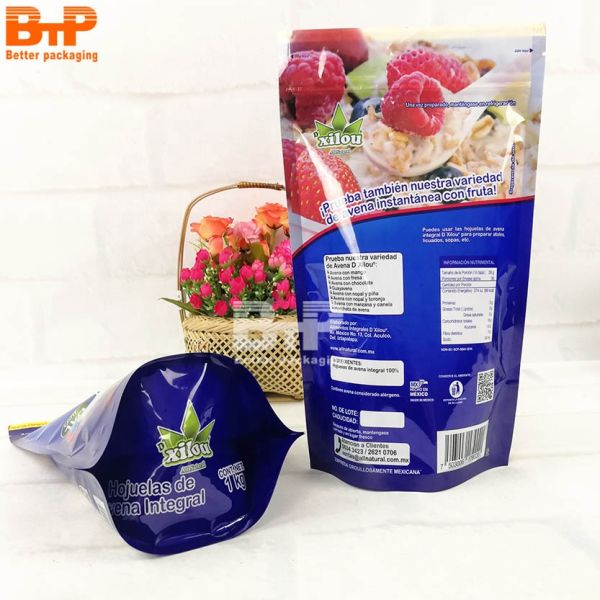 Resealable  Aluminum Foil  Zip Lock Plastic Bags Stand up Zipper Pouch Bottom Bags Doypack for Oat,snack Packaging