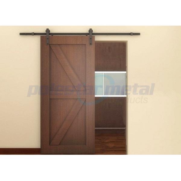 Оборудование двери сатинировки черное стальное декоративное, самомоднейший сползая рельс 2000mm оборудования двери амбара