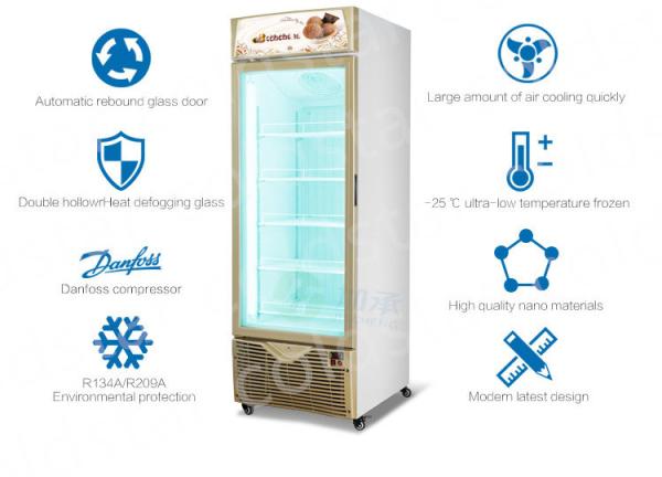 Vertical Upright Display Showcase Freezer For Ice-Cream & Frozen Products
