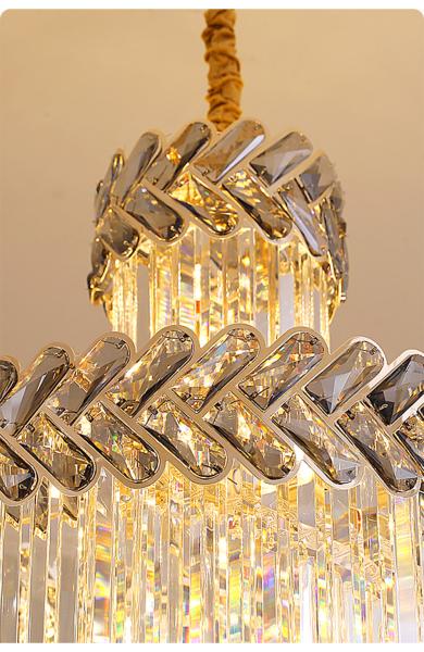 Hall Living Room Chandelier Smoky Gray Crystal Lamps art deco style gold chandelier(WH-NC-42)
