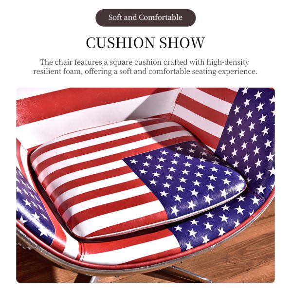 Nidea #8801 Classic Italian Design Living Room Aviator Furniture Spitfire Swivel Leather Lounge Egg Chair With Aluminum Back Side