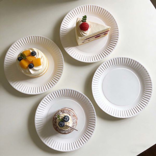Biodegradable Disposable Paper Plates Ecofriendly Heavy Duty Round Design Suitable Catering Events Parties Picnics and Outdoor