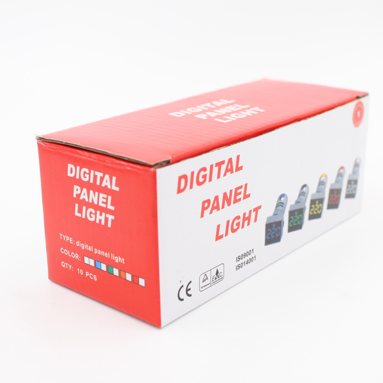 22mm Mini Square Digital Panel Meter Single-Phase Voltmeter Ammeter AC Current 100A Dual LED Display IP53 Rated 0.5 Accuracy
