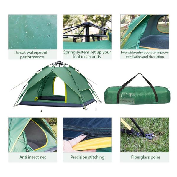 Fiberglass Pole ISO9001 210x180cm Outdoor Camping Tent
