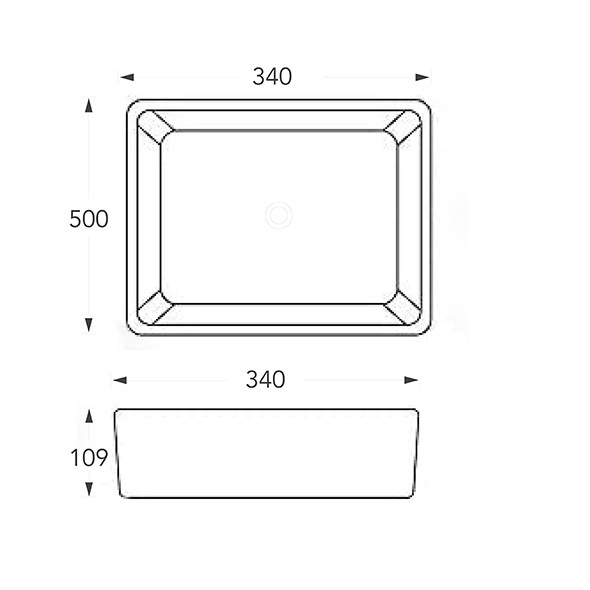 White Ceramic Sink Basin Easy Clean Rectangular Counter Top Basin Compact For Bathroom