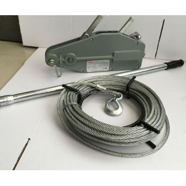 0.8T Capacity Tirfor Manual Wire Rope Hoist with 20m Wire Rope and 1 Year Warranty