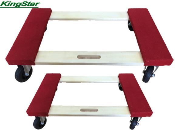 Hard Wood Heavy Duty Furniture Dolly With 4 Inch 100mm PVC Wheel 1000lbs Capacity