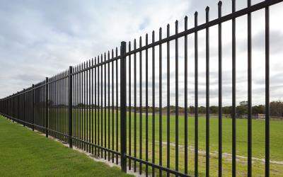 Narrow Spacing Top Crimped Spear Tubular Steel Fence Garrison Brand 3 Rails 1.83m X 2.95m Powder Coated 100 Microns
