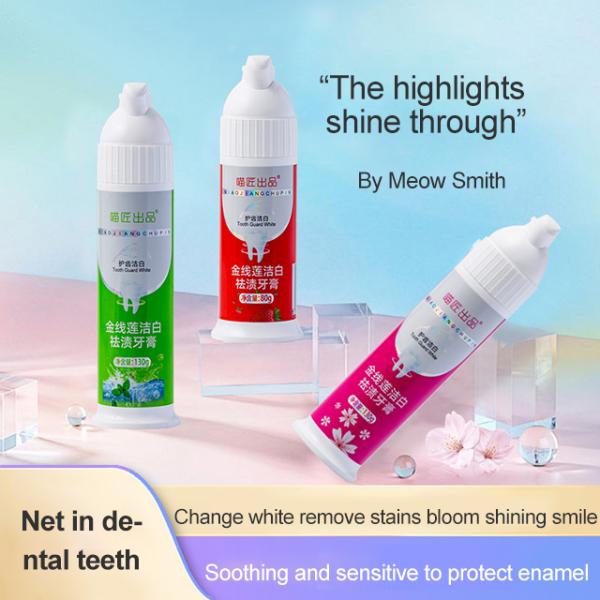 80g/130g Prensa de limpieza para cuidado oral Pasta dental para blanquear y quitar manchas