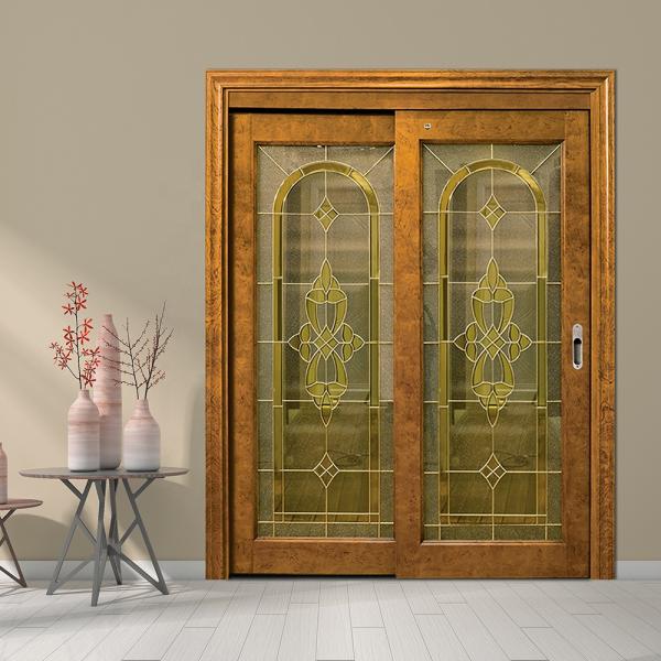 GMC Exterior Glass Wood Sliding Door 6 Layers Painting Water Proof