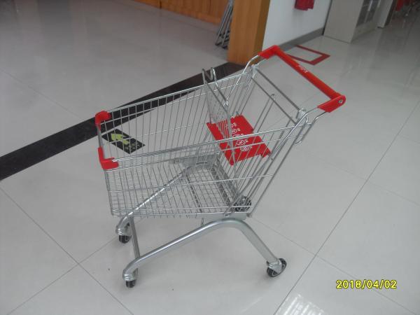 60L Small Shop / Supermarket Shopping Carts With Safty Plastic