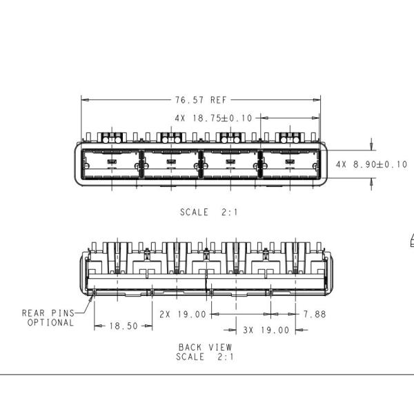 2170805-2 соединитель 28 весны Gb/S клетки TE QSFP28 1x2 внутренние/внешние EMI