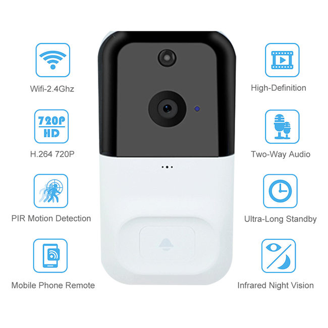 Кольцо Wifi RoHS квартиры HD 1080P включило видео- дверной звонок