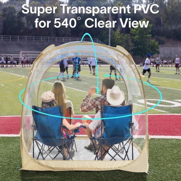 160*160*160CM Outdoor Transparent Camping Pop Up Tent With Strong Steel Frame UV Protection Polyester