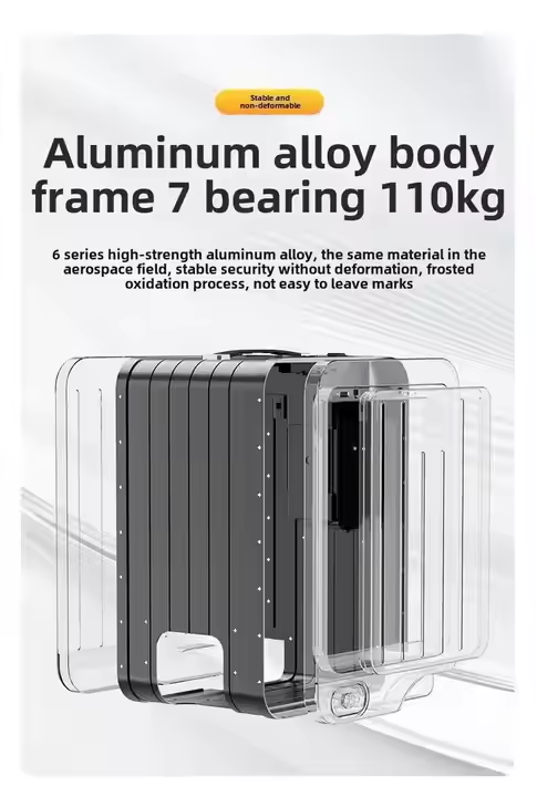 Latest Model Multi-Functional Smart Luggage Case One-Key Speed Limit LED Atmosphere Lamp TSA Customs Trolley Aluminium Frame