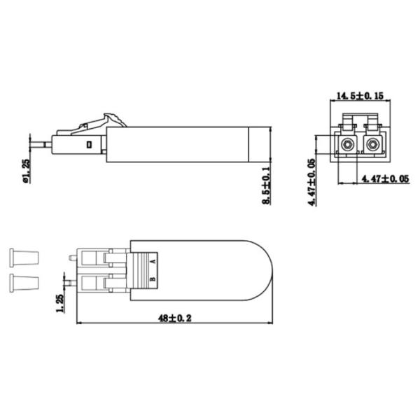 LC Multimode Duplex Fiber Optic Loopback Module/Adapter（9/125）