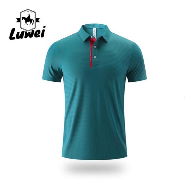 Homens Polo Sport T-Shirt Logotipo bordado Manga curta de negócios