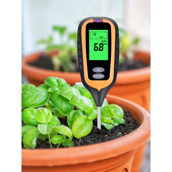 6-in-1 Soil PH Meter Garden Soil PH / Fertility / Moisture / Light / Air Humidity / Temp Multi Functional Soil Testing Tool