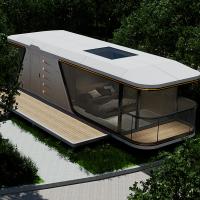Porte en verre trempé creux en aluminium fenêtres Capsule spatiale maisons Installation rapide Construction robuste