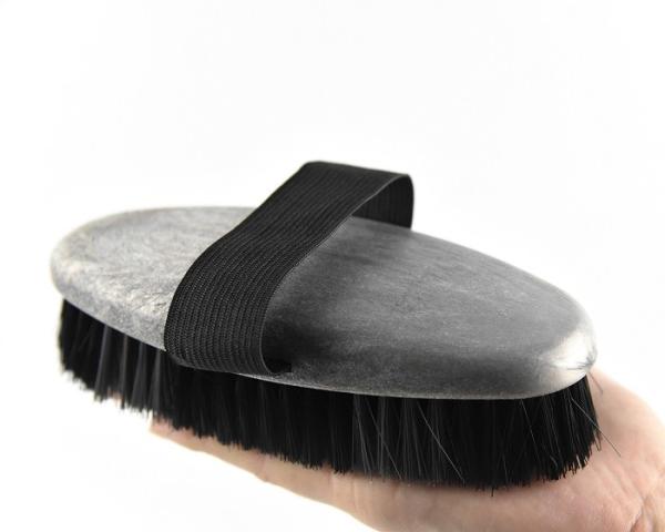 Plastic 6.75'' horse body brush with easy-grip strap horse grooming brush