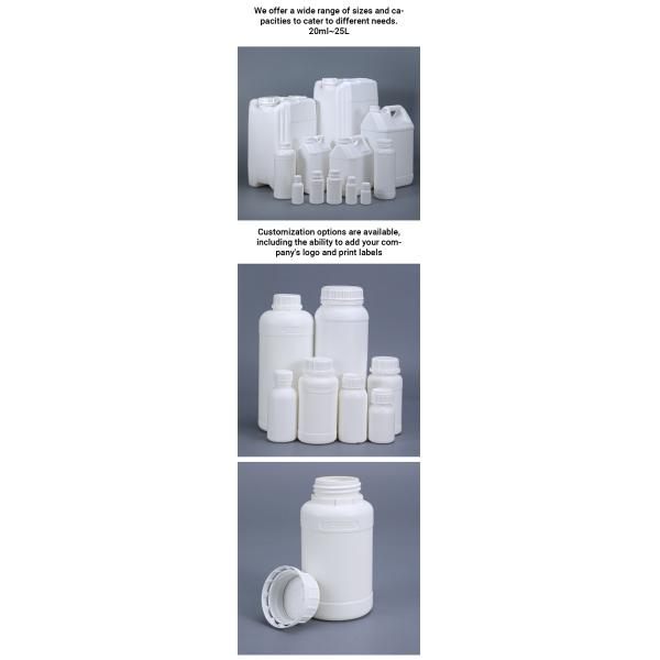 HDPE пластиковый фторид прозрачная бутылка реагента 1000 мл 1L для химической упаковки