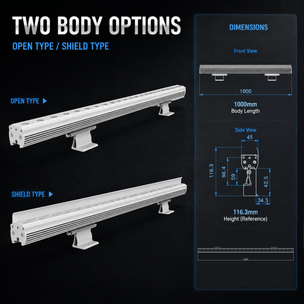 24W Outdoor LED Wall Washer Lights DC24V IP67 Linear Facade Lighting For Buildings Bridges