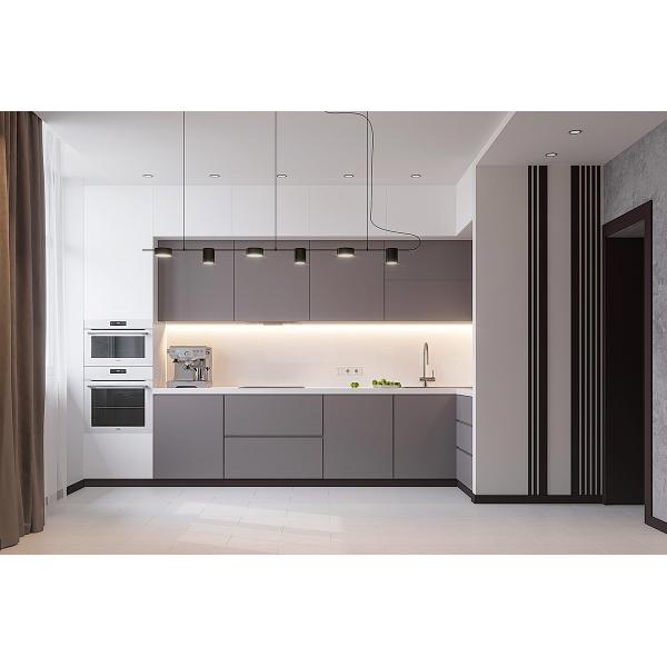 Hotel Modern Kitchen Cabinet With Laminate Door Finish And Particle Board Carcass