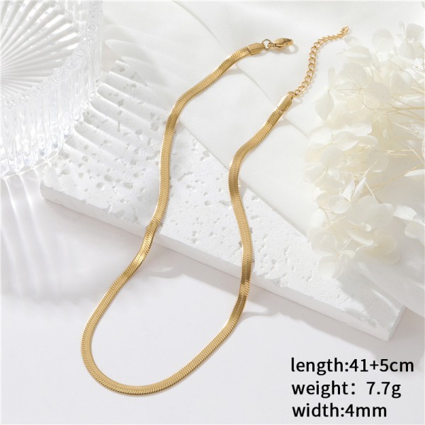 Hot Selling Stainless Steel Chain Vacuum Plated Snake Bone Necklace  Fashionable Necklace Stackable Necklace for Men and Women