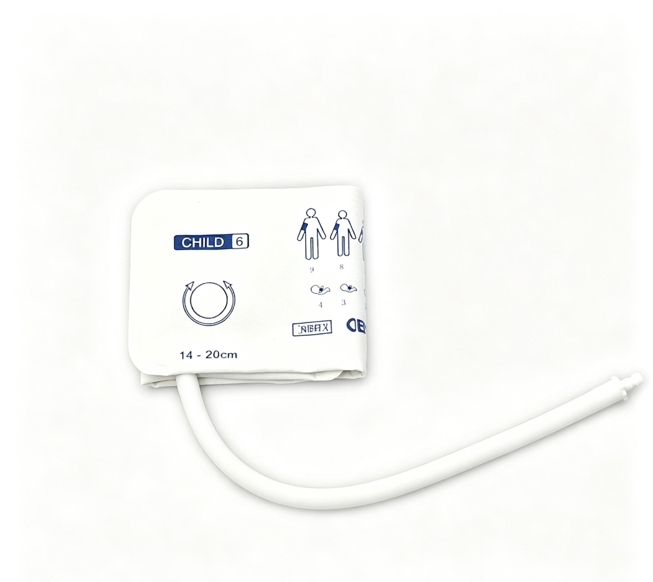 Single Tube Blood Pressure Cuff 14cm - 20cm Disposable NIBP Cuff