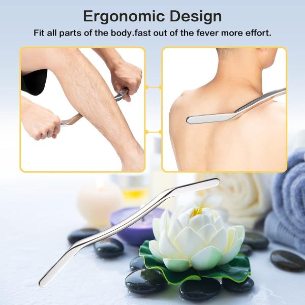 Stainless Steel Neck Pain Rehab Device Gua Sha Scraping Scraper For Shoulder Acupoints 5pc