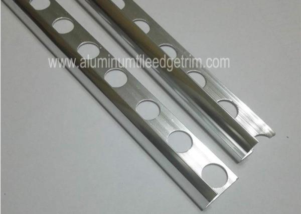 Silver Aluminium Internal Corner Tile Trim Profile Home Decoration For Bathroom