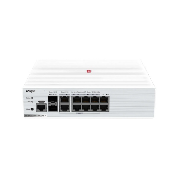 Ruijie Switch RG-SF2920-8GT2MG2XS-P 10G Uplink Advanced Security Web Management Gigabit Ethernet Switch