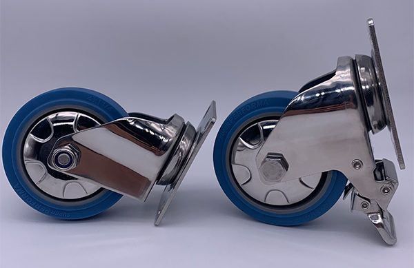 Отскок сверхмощного резинового рицинуса шарнирного соединения колеса Lockable эластичный высокий 4 дюйма