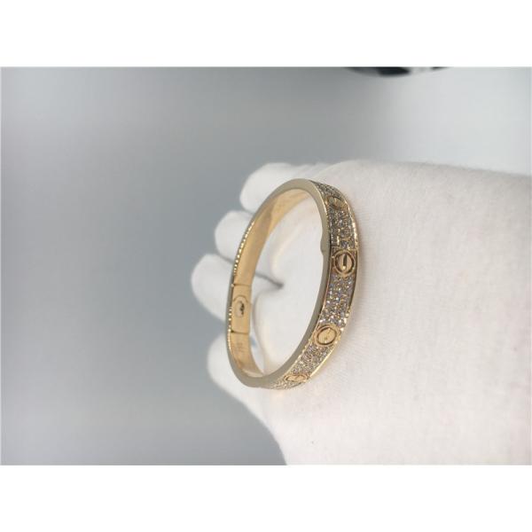 Diamond High End Custom Jewelry Love Bracelet 18K Yellow Gold