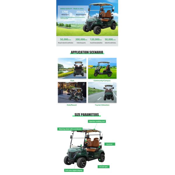 Front Disc Rear Drum Brake System Electric Golf Cart for Wedding Resort Hotel HM Mini