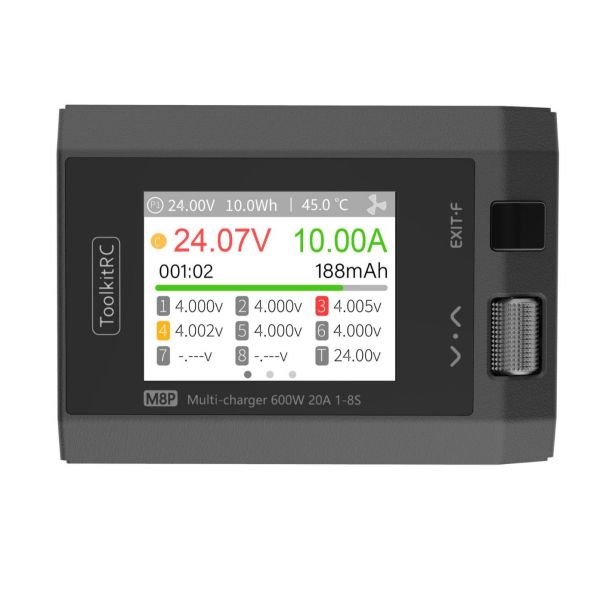 600W 20A 1-8S Smart Balance Charger for LiPo and Lithium Batteries in Model Aircraft and Drones