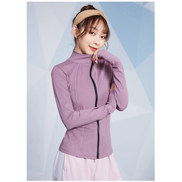 Фуфайка 230g пурпурной молнии отверстия большого пальца руки пальто женщин идущей передняя