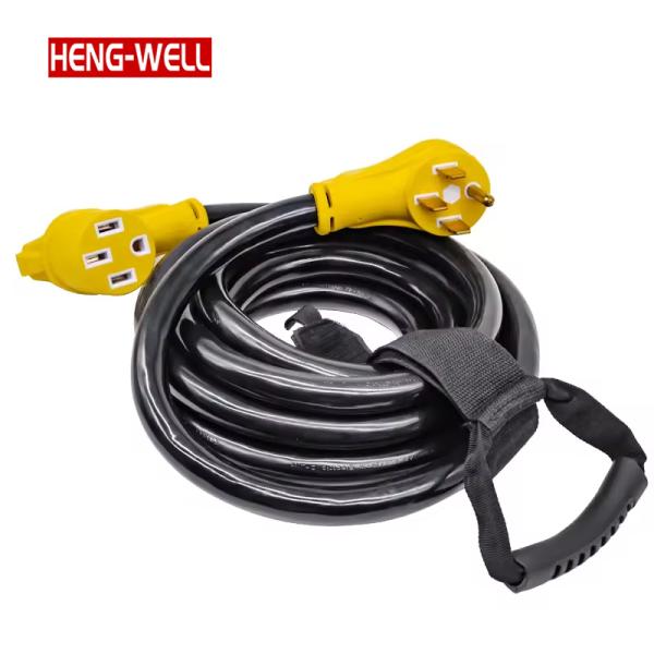 Cable d'extension de véhicule de camping extérieur de 50 ampères à 100 pieds de hauteur 14-50P/14-50R Conducteur en cuivre 250V NEMA STW Cordon d'alimentation CA Sjtw Type de fil