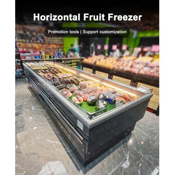 Fruta el congelador de acero inoxidable de la isla del supermercado del refrigerador abierto de la exhibición de la legumbre