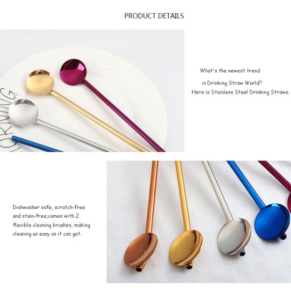 Mirror Polishing Reusable Stainless Steel Straws Dishwasher Safe Plastic Free