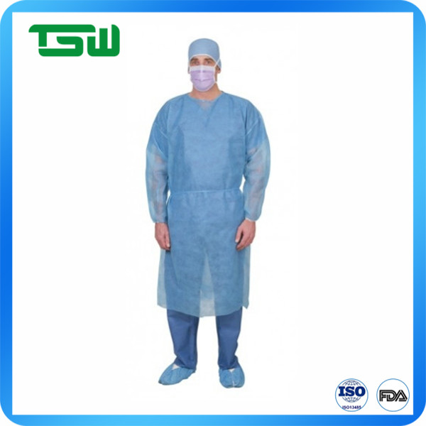 Elastic Knitted Cuff Disposable Nonwoven Isolation Gown