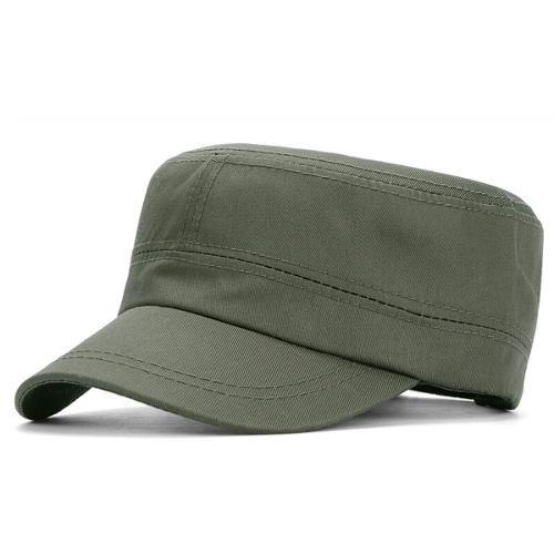 Circle Ring Stars Style Mens Flat Top Caps  , Grey Hollow Flat Top Military Hat For Training