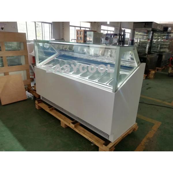 Single Row Italian Gelato Fridge Freezer Ice Cream Showcase