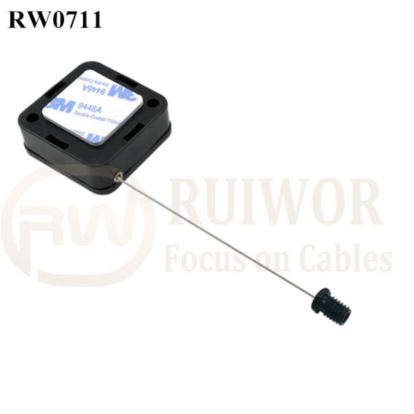 RW0711 Square Retractable Cable Plus M6x8MM /M8x8MM Or Customized Flat Head Screw Cable End