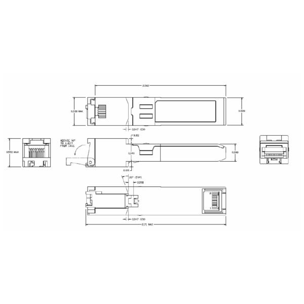 Отсутствие соединителя РДЖ45 приемопередатчика 1.25Г 10/100/1000М-Т РДЖ45 100М оптического волокна ДДМ СФП медного