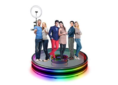 Tunnel Light 360 Camera Booth Tempered Glass Floor 360 Booth Photo Selfie Automatic