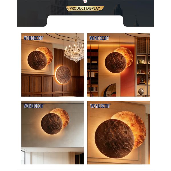 Modern Dual Metal Disc Wall Art Light Luxury LED Sconce for Living Room Bedroom Decor
